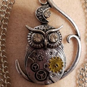 Cute Steampunk Owl Pendant